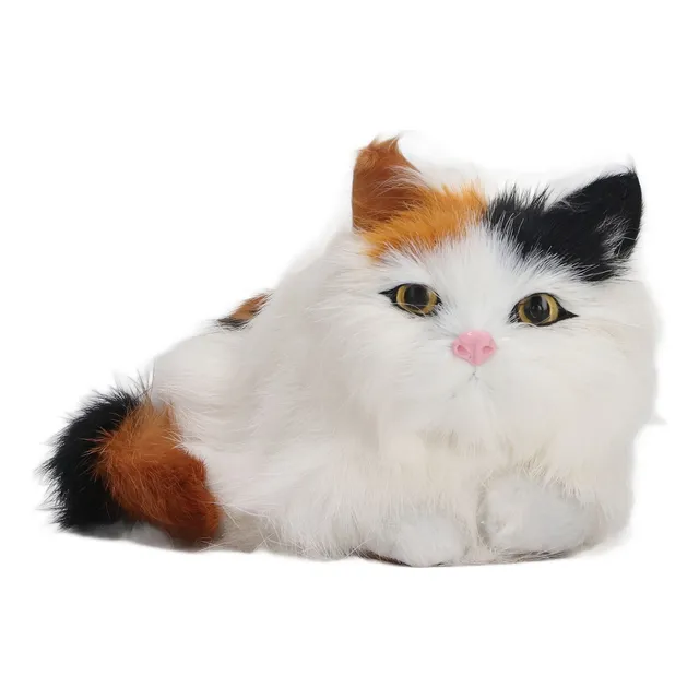 Muñeco De Peluche De Imitación De Gato De Peluche Con Ojos A