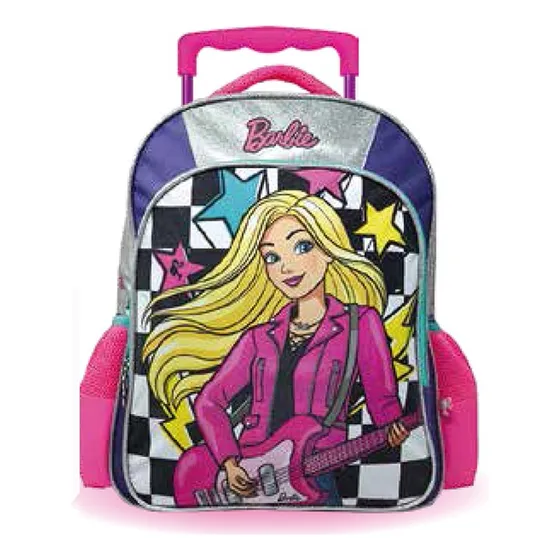 Mochilas Infantiles Niña Barbie Carro 9524l400t Arpelli Color Rosa Diseño De La Tela Estampado
