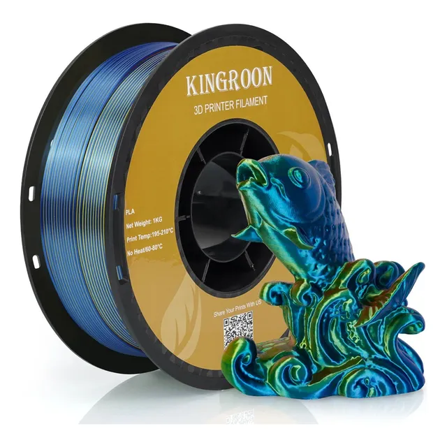 Kingroon Silk Pla Tricolor Filamento 1 Kg Para Impresora 3d Color Red-yellow-blue