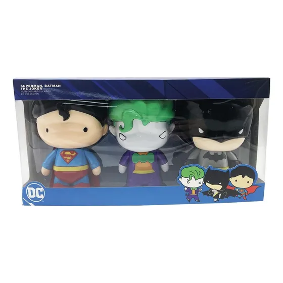 Set Muñecos Superheroe Dc Batman Superman Guason Figuras Pop