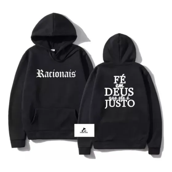 Moleton Casual Racionais Mc's Fé Em Deus Rapper Unissex Rap