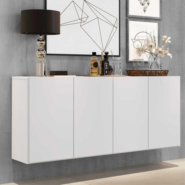 Aparador Buffet 4 Portas Suspenso Veneza Multimóveis V3594 Cor Branco Aparador Buffet 4 Portas Suspenso Veneza Multimóveis V3594 Cor Branco