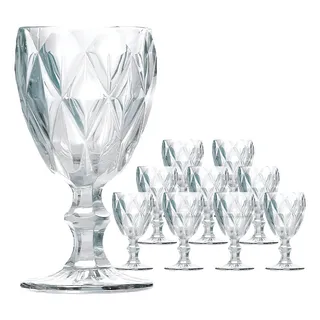 Jogo 10 Taças Ăgua Vidro Diamond Clear 310ml Class Home Jogo 10 Taças Ăgua Vidro Diamond Clear 310ml Class Home
