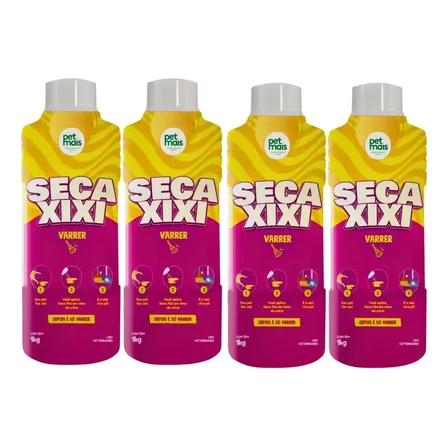Kit 4 Seca Xixi Vômito Varrer Cães Gatos Petmais 1kg