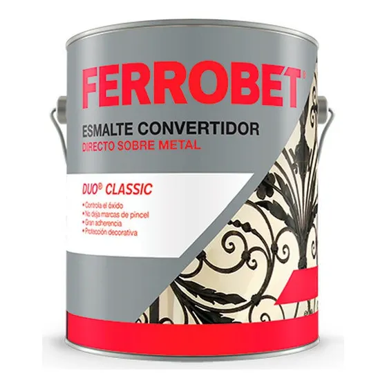 Ferrobet Duo Classic Brillante Esmalte Convertidor 4 Lts Rex Color Gris