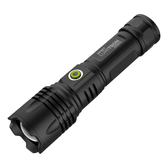 Linterna Led Spinit Lumitron 2000r Lumens Recargable Usb Linterna Negra Luz Blanco