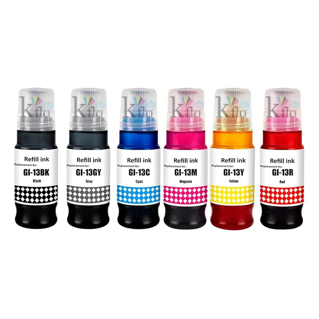 Kit 6 Tinta Marca Kflo Gi13 Para Pixma G510 G610 Fotográfica Tinta Negro/cian/magenta/amarillo