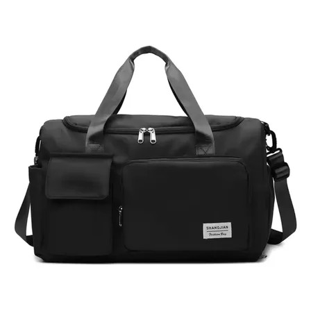 Bolsa Mala Feminina E Masculina Para Viagem Academia Tenis Preto Lisa