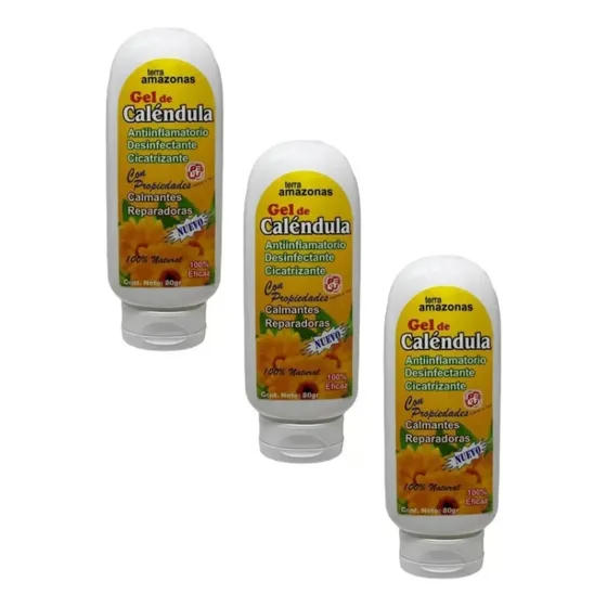 Gel De Calendula Con Propiedades Calmantes 80gr (3 Unidades)