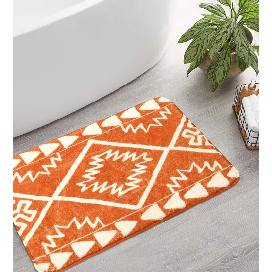 Uphome Alfombra Baño Bohemia Color Naranja Bonita Lavable 20