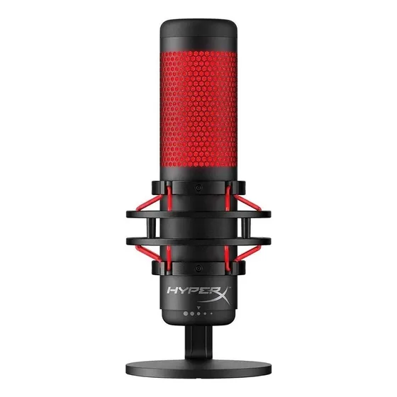 Micrófono HyperX QuadCast Condensador Bidireccional Color Negro/Rojo