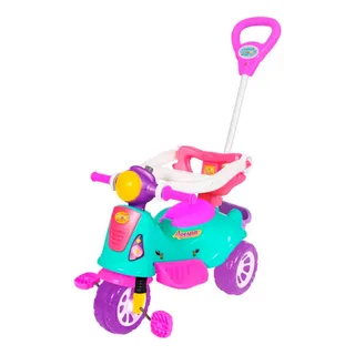 Triciclo Passeio Infantil Com Empurrador Avespa Rosa Maral Triciclo Passeio Infantil Com Empurrador Avespa Rosa Maral