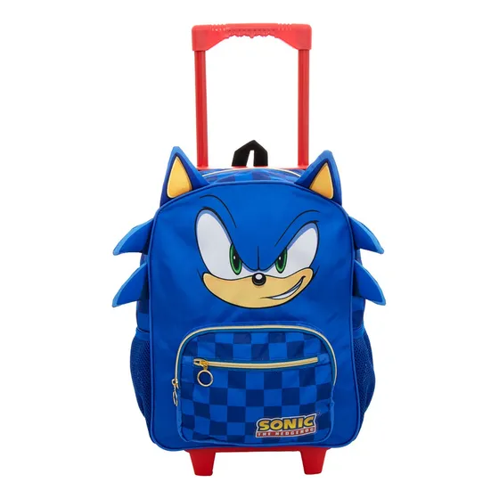 Mochila Escolar Primaria Con Ruedas Sonic Color Azul 40cm