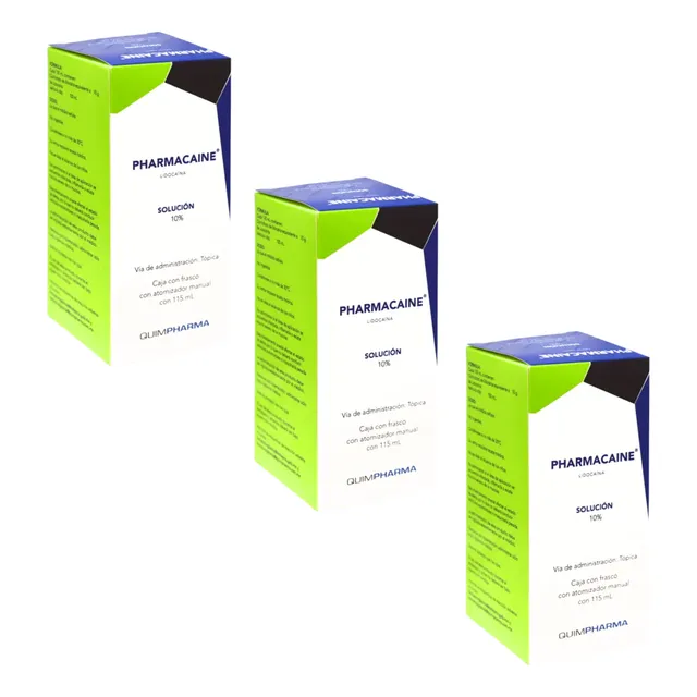 Lidocaina Spray Solución 10% 3 Pack 115 Ml Atomizador