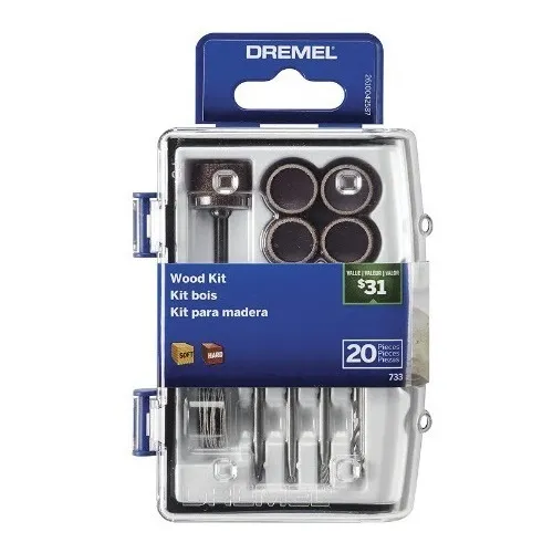 Dremel Kit De Accesorios Madera 20 Pzs Tallado Grabado Lija