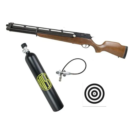Carabina Pcp Rossi R8 Vr G4 Madeira 5,5+ Scuba De 3l + Alvos