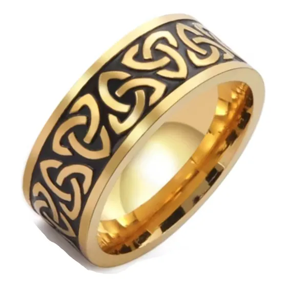 Anel Masculino Viking Nó Celta 8 Mm De Aço Inoxidável