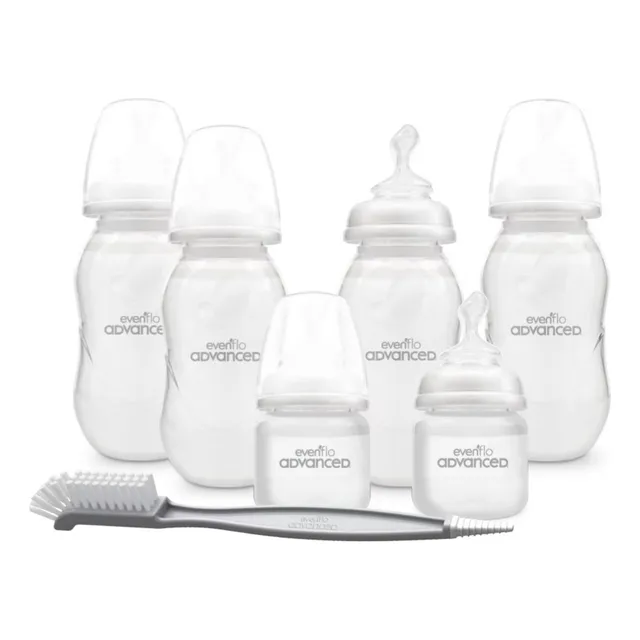 Set de 6 Biberones Y 1 Cepillo Evenflo Primeros Meses