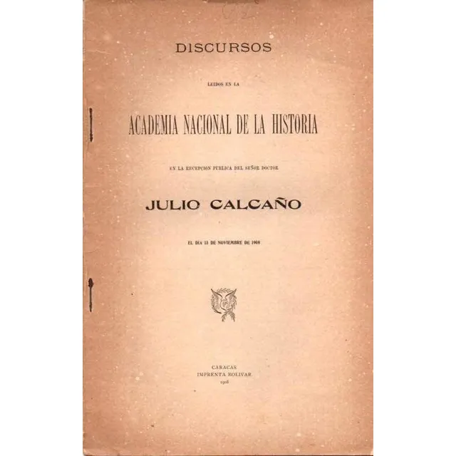 Julio Calcaño Caracas 15 Noviembre 1908