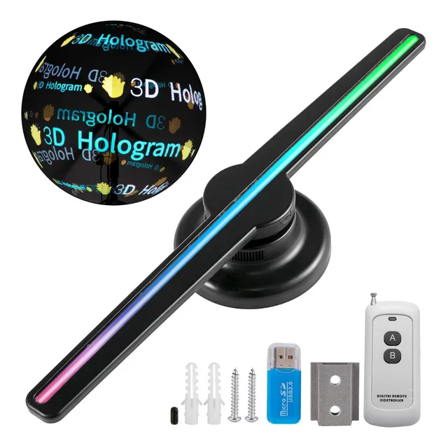 Ventilador Proyector Holográfico Led 3d Wifi Publicidad 42cm
