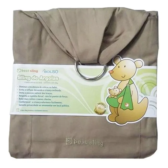 Sling De Argolas Carrega Bebe Marrom Com Bolso Envio Hoje