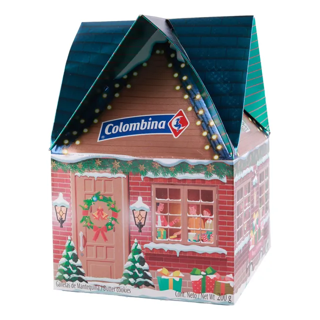 Galleta De  Mantequilla Colombina Navidad Casita 200gr