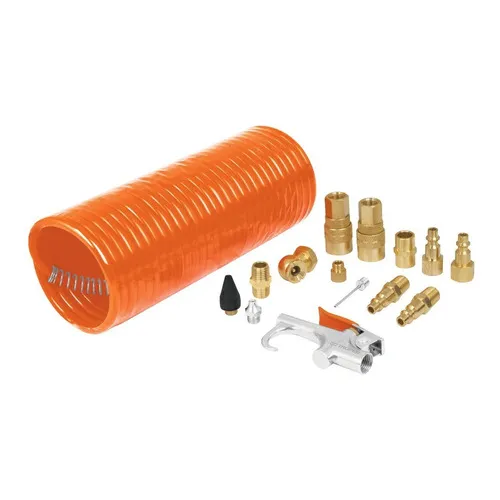 Juego Kit De 15 Pzs Acople Manguera Compresor De Aire Truper Color Naranja