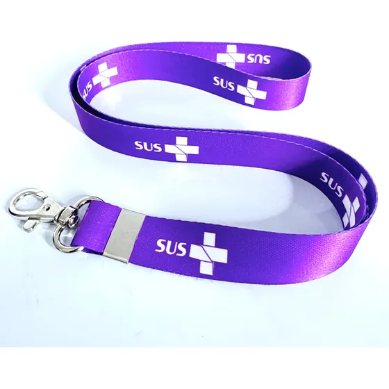 Cordão Para Crachá Sus Roxo C0820p Com Jacaré Com Argola