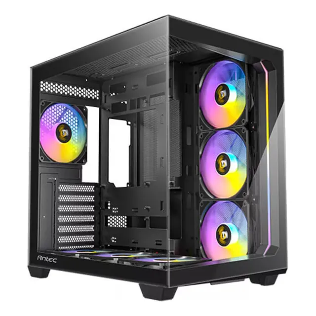 Armario para juegos Antec C5 Argb de vidrio de 4 mm, 7 ventiladores de 120 mm, color negro