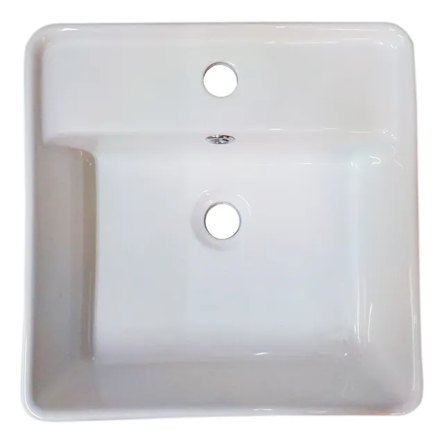 Lavabo De Sobreponer Cuadrado 41x41x15 Blanco Brillante