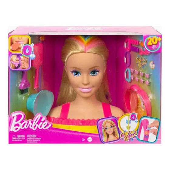 Cabeza Barbie Color Reveal Peinados 22 Accesorios Mágicos