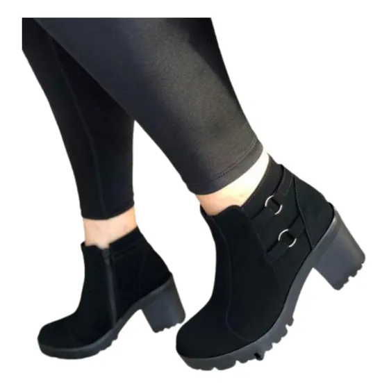 Botines De Tacón Medio Para Dama
