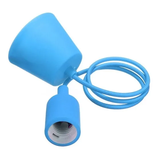 Lampara Colgante Vintage 70cm E27 Silicon Azul Vert 