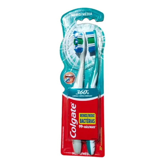 Pack X 2 Cepillo Dental Colgate 360* Original Medio