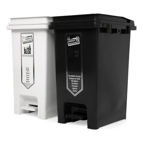 Punto Ecológico 20l Autoenganche 2 Canecas Reciclaje - Pedal