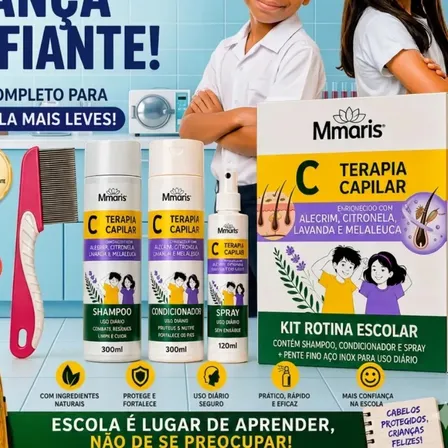 Kit Pente Fino Extrator Removedor Piolhos E Lêndeas M Mari's