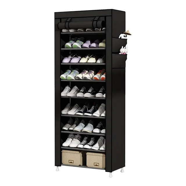 Mueble Zapatera Armario Organizador Repisa Armable Multiusos Color Negro