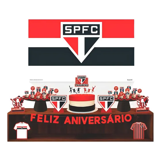 Kit Festa São Paulo Decoração Aniversário Em Eva 39pçs