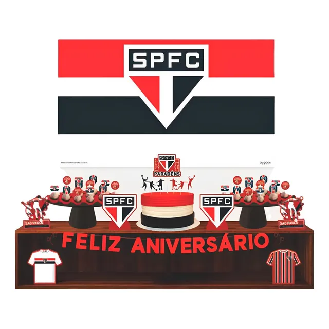 Kit Festa São Paulo Decoração Aniversário Em Eva 39pçs