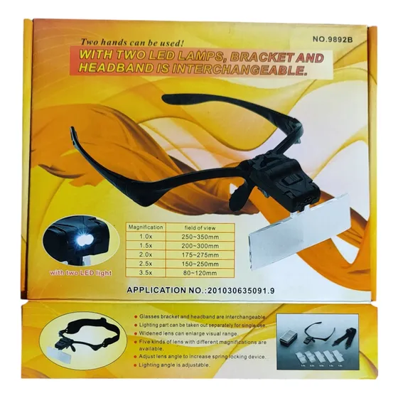 Lente Lupa Con Linterna Optivisor Black&white
