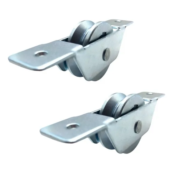 Kit 2 Roldana 2 Polegada (5 Cm) Suporte Portão Cantoneira V