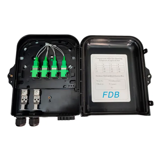 Nap Caja De Distribución 1x8 Fibra Optica Con Splitter Negro