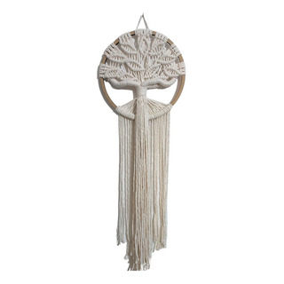 Arvore Da Vida Macrame Azul 78cm Decoração Parede Porta Arvore Da Vida Macrame Azul 78cm Decoração Parede Porta