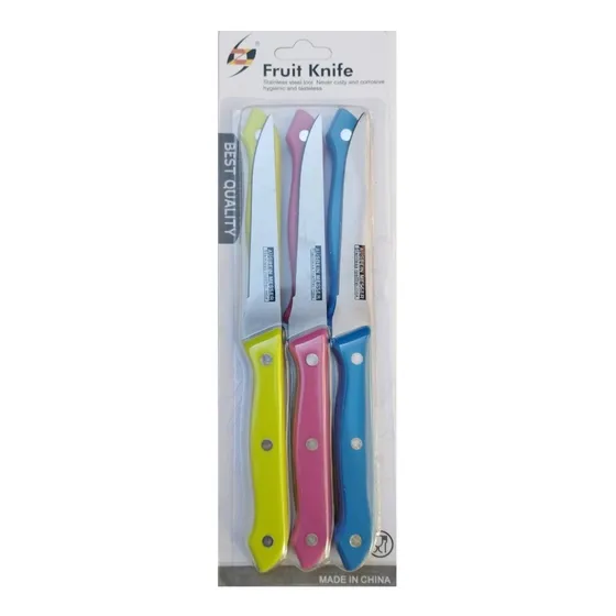 Set De 6 Cuchillos Para Frutas De Colores
