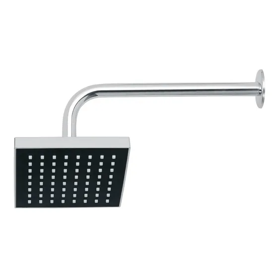 Regadera Cuadrada 6 Abs, Con Brazo, Acabado Cromo, Aqua Foset 46734