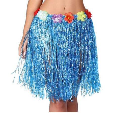 1 Pollera Hawaiana Hula Con Flores 40cm Disfraz Carnaval 1 Pollera Hawaiana Hula Con Flores 40cm Disfraz Carnaval