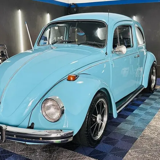 Fusca Azul Caiçara 1974/75 Placa Preta Da Antiga