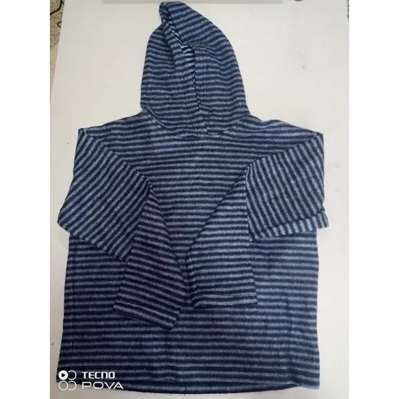 Sweater Capucha Dama Rayas Azules S