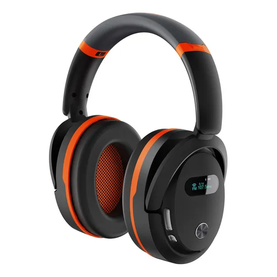 Protector De Oidos Tipo Fono Con Bluetooth 5.3 Y Fm Tactix Color Negro