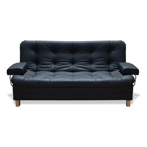 Sofá Cama Rouss Negro 185x95cm De Tres Puestos Reclinable Co